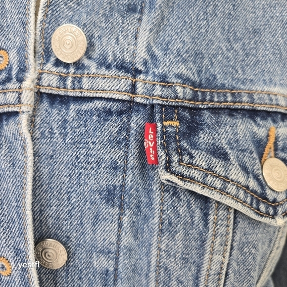 Levi's Women's Denim Trucker Jacket Blue Country Western Original Large - Picture 4 of 8